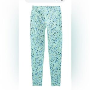 Zelle teal green flora broken glass pants XL (14/16)